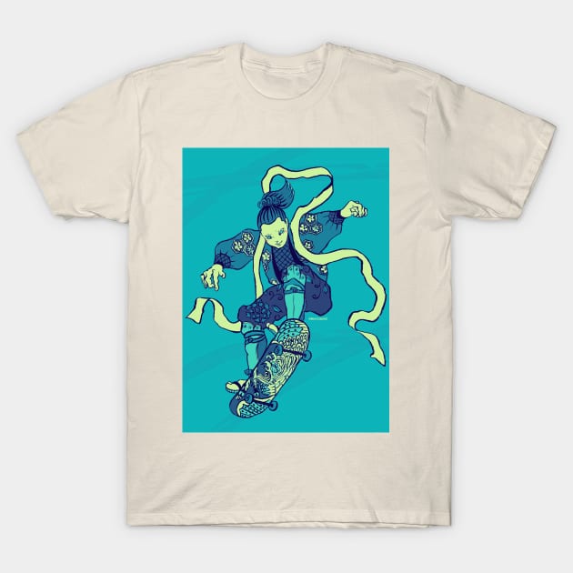 Skateboarding God T-Shirt by miacomart